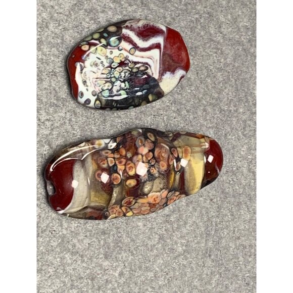 Handmade Glass Lampwork Focal Beads Set of 2 - Picture 7 of 7